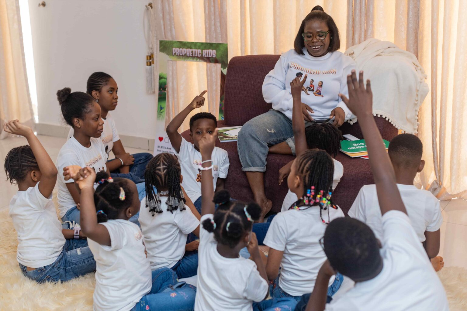 Temitope Adewuyi with the prophetic kids