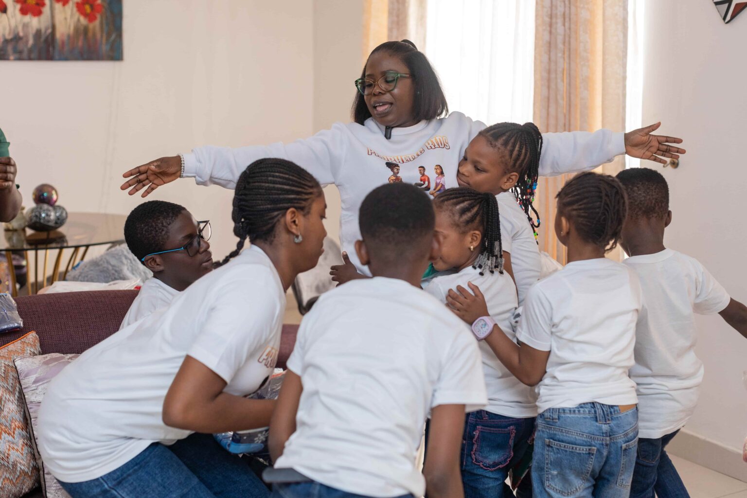 Temitope Adewuyi with the prophetic kids